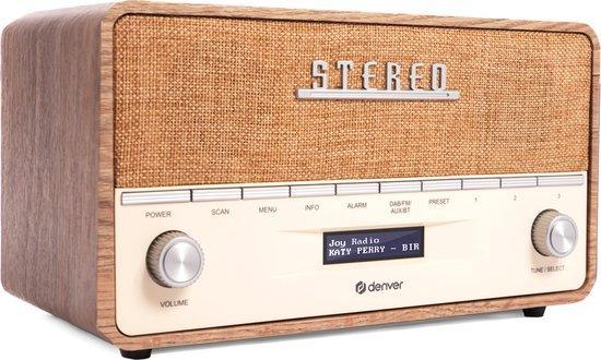2dekans | Denver - DAB Radio XL - Retro Radio - Bluetooth -, Audio, Tv en Foto, Tuners, Ophalen of Verzenden