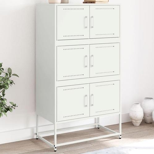 vidaXL Dressoir 68,5x38,5x123,5 cm staal wit, Huis en Inrichting, Kasten | Dressoirs, Nieuw, Verzenden