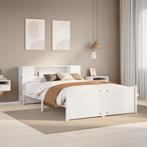 vidaXL Bed met boekenkast zonder matras grenenhout wit, Huis en Inrichting, Verzenden, Nieuw