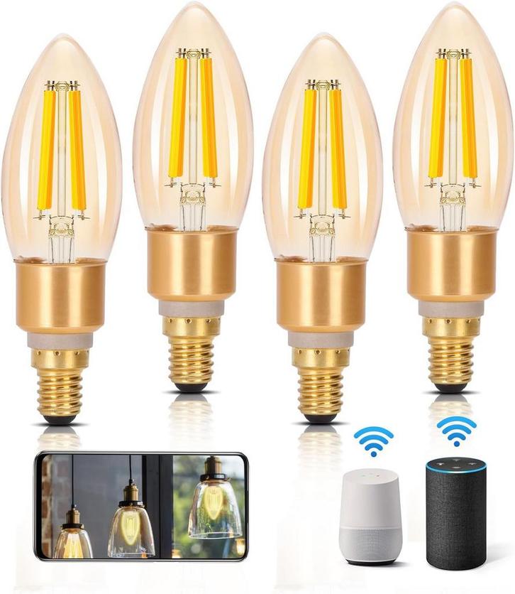 E14 LED lamp - Dimbaar - Filament lamp - 4,5W - 4 stuks - Ai, Huis en Inrichting, Lampen | Losse lampen, Nieuw, Verzenden