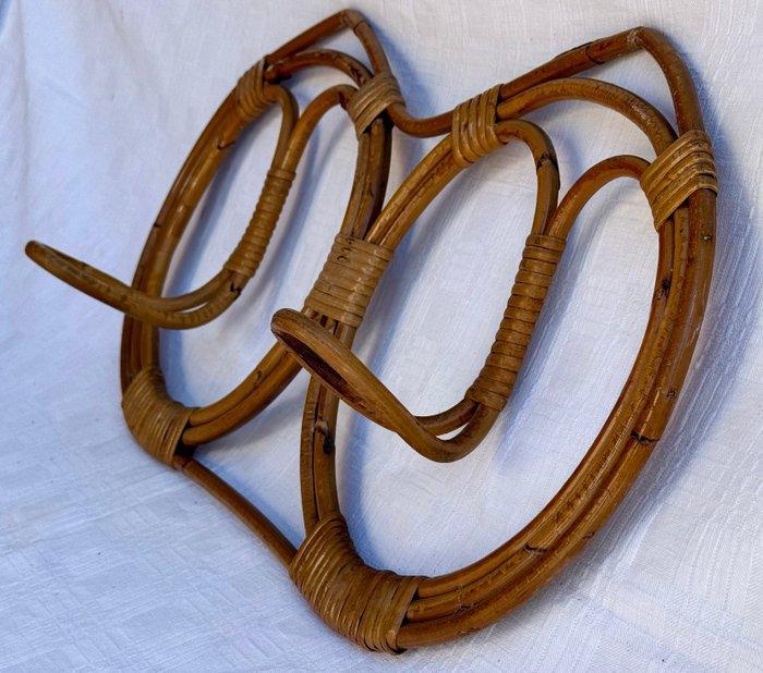 Hoedenstandaard - Rattan, Bamboe - Vintage wandkapstok van, Antiek en Kunst, Kunst | Designobjecten