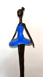 Abdoulaye Derme - sculptuur, Danseuse - 70 cm - Koud geverfd, Antiquités & Art