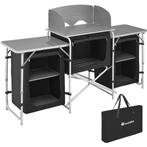tectake Campingkeuken 172x52x104cm - zwart, Verzenden, Nieuw