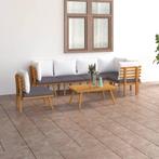 vidaXL 7-delige Loungeset met kussens massief acaciahout, Tuin en Terras, Verzenden, Nieuw, Loungeset