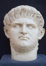 sculptuur, Nerone - 31 cm - Carrara-marmer hersteld