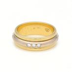 Ring - 18 karaat Geel goud, Witgoud - 0.18ct. tw. Diamant, Nieuw