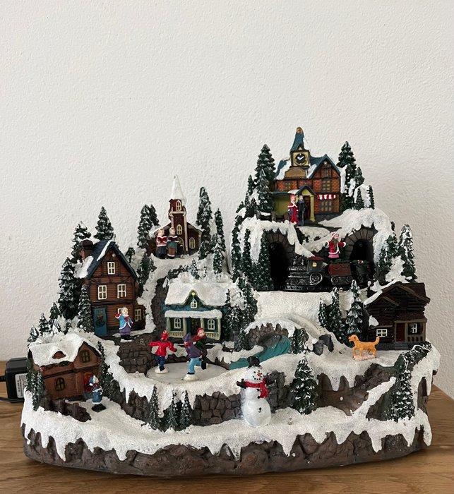 Kerstdecoratie - Hars - Kerstdorp verlichting ijs, Diversen, Kerst