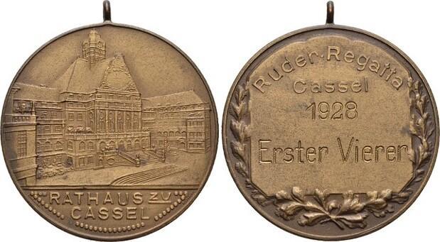 Bronze 1928 Hessen-kassel, Stadt, Postzegels en Munten, Penningen en Medailles, Verzenden