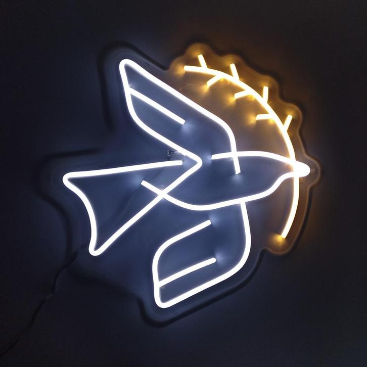 Vredesduif Neon Bord Christelijke Kerk Lamp LED Ark van Noac, Verzamelen, Overige Verzamelen, Verzenden