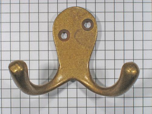 Kapstokhaak dubbel, brons antiek, Huis en Inrichting, Woonaccessoires | Kapstokken, Nieuw, Overige materialen