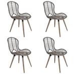 vidaXL Eetkamerstoelen 4 st natuurlijk rattan bruin, Verzenden, Nieuw