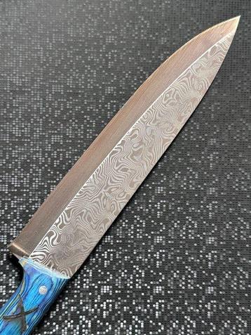 Custom Handcrafted Chef Knife - Couteau de table - Acier, beschikbaar voor biedingen