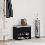 vidaXL Schoenenbank met plank Zwart eiken 60 x 30 x 45 cm, Verzenden, Nieuw