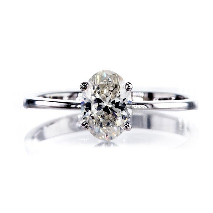 Zonder minimumprijs - Verlovingsring - 14 karaat Witgoud -, Handtassen en Accessoires, Antieke sieraden