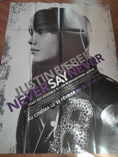 JUSTIN BIEBER - NEVER SAY NEVER  - 120x160 cm - Concert Film, Verzamelen, Film en Tv