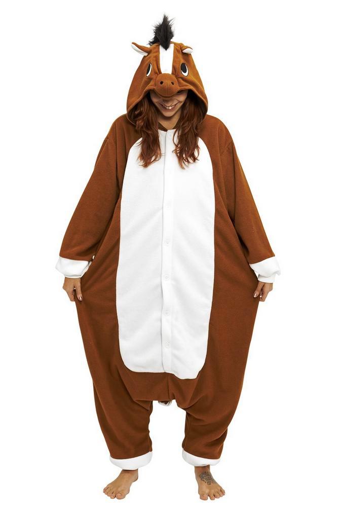 Onesie Paard Pak XS-S Paardenpak Kostuum Bruin 152 158 Zacht, Kleding | Dames, Carnavalskleding en Feestkleding, Nieuw, Ophalen of Verzenden
