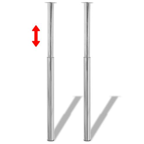 vidaXL Tafelpoten telescopisch 710-1100 mm chroom 2 st, Huis en Inrichting, Tafelonderdelen, Nieuw, Verzenden