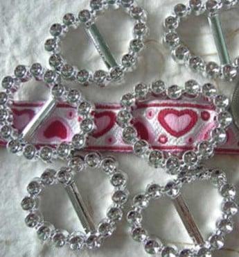 Schakel Gesp Slider Hartje PAK ca. 100 stuks, Huis en Inrichting, Woonaccessoires | Kunstplanten en Kunstbloemen, Nieuw