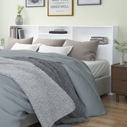 vidaXL Hoofdbordkast 220x19x103,5 cm wit, Huis en Inrichting, Slaapkamer | Bedden, Nieuw, Verzenden