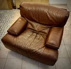 Brunat - Fauteuil - Leder - Vintage zetel, Antiek en Kunst