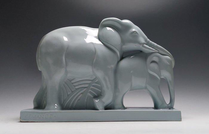 Saint Clement - Lemanceau - Sculpture, Olifantenmoeder met, Antiek en Kunst, Kunst | Designobjecten