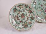 Bord - canton - Porselein - 3 borden, Antiek en Kunst