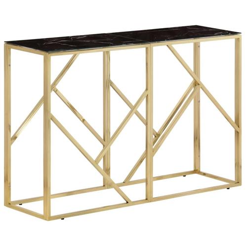 vidaXL Table console doré acier inoxydable et verre, Huis en Inrichting, Tafels | Salontafels, Verzenden