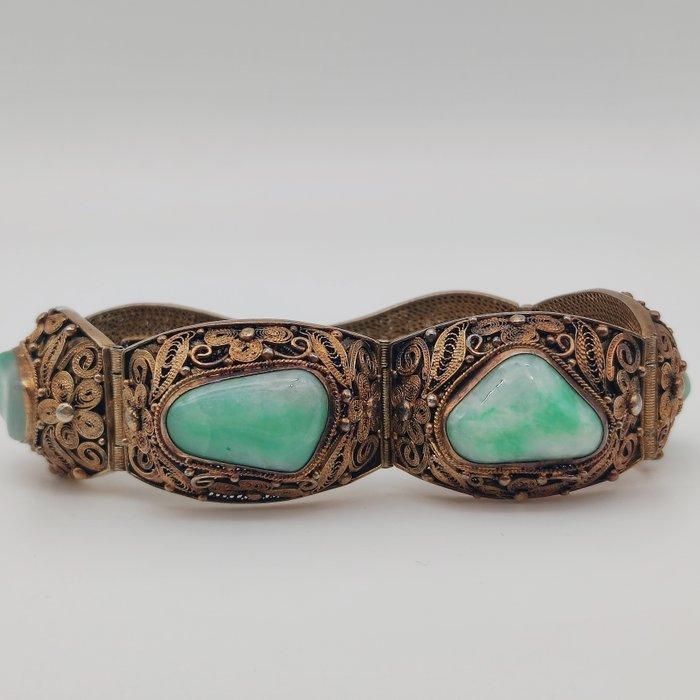 Zonder minimumprijs - Armband Zilver Jade, Handtassen en Accessoires, Armbanden