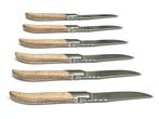 Laguiole - 6x Luxury Steak Knives - Oak Wood - stonewash