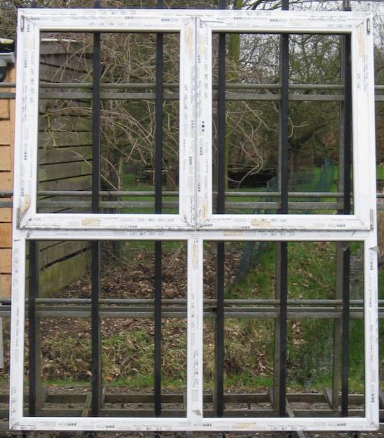 pvc raam ,  chassis , raam 185 x 217 wit / antraciet 7016, Bricolage & Construction, Châssis & Portes coulissantes, Enlèvement ou Envoi