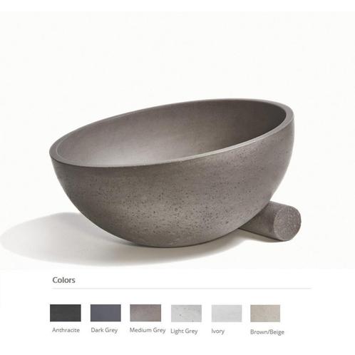 Opzet Waskom Urbi et Orbi Oblique L Beton Rond 38x18 cm, Doe-het-zelf en Bouw, Sanitair, Overige typen, Nieuw, Ophalen of Verzenden
