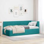 vidaXL Hoek Bed Frame met hoofdeinde Turquoise 90 x 200 cm, Huis en Inrichting, Slaapkamer | Bedden, Verzenden, Nieuw