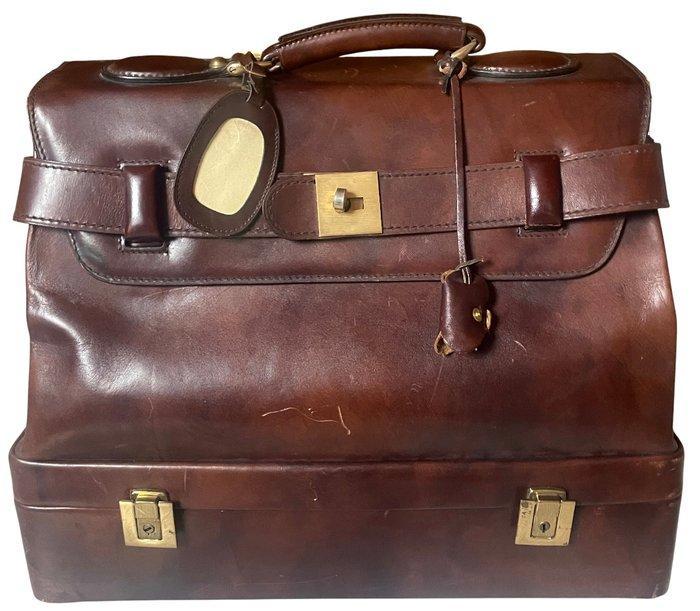 altro - Vintage Doctor Bag in Pelle con Doppio Scomparto e, Antiek en Kunst, Curiosa en Brocante