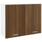 vidaXL Hangkast Lyon 80x31x60 cm bewerkt hout bruin, Huis en Inrichting, Verzenden, Nieuw