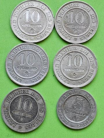 Belgique. 5 Centimes 1861 + 10 Centimes 1861 t.e.m. 1864