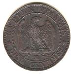 France. Napoléon III. 5 Centimes 1853-MA, Marseille (Sans, Postzegels en Munten