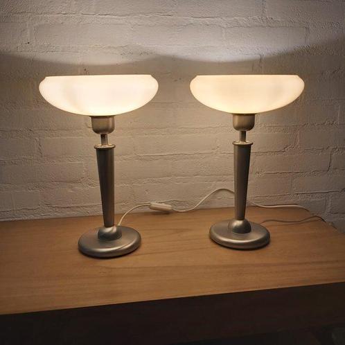 Deux lampes de table (2) - Art déco - Verre, Métal, Antiek en Kunst, Curiosa en Brocante