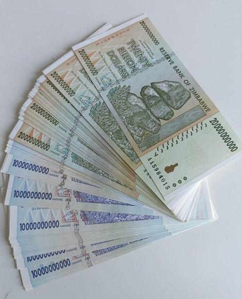 Zimbabwe. - 50 x 10 Billion and 50 x 20 Billion Dollars -, Postzegels en Munten, Munten | Nederland