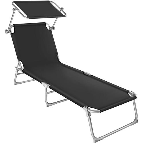 tectake Ligbed met 4 standen - zwart, Tuin en Terras, Tuinsets en Loungesets, Verzenden
