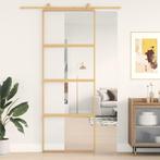 vidaXL Schuifdeur 76x205 cm helder ESG-glas en aluminium, Doe-het-zelf en Bouw, Deuren en Vliegenramen, Verzenden, Nieuw