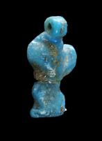 Égypte ancienne - Amulette en faïence glaçurée - Dieu Bès