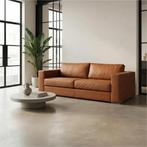 Leren bank Flow - 3 zits - Rancho Cognac (cognac) - Poten, Huis en Inrichting, Nieuw, Ophalen of Verzenden, Modern, 200 tot 250 cm