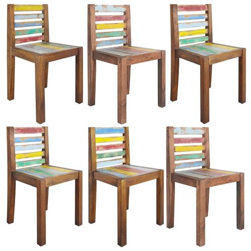 vidaXL Eetkamerstoelen 6 st massief gerecycled hout, Huis en Inrichting, Stoelen, Nieuw, Verzenden
