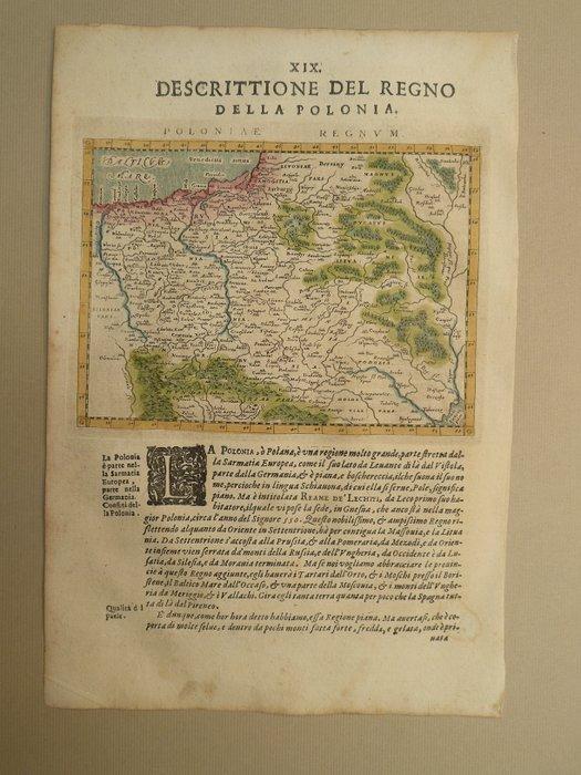 Polen - Litouwen; J.A. Magini - Poloniae regnum - 1597, Boeken, Atlassen en Landkaarten