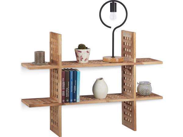 Veiling - wandrek walnotenhout - 6 vakken, Maison & Meubles, Accessoires pour la Maison | Décorations murale