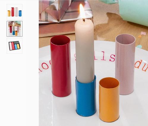 Set van 4 Kaarsenhouders – Retro Mix in Metaal, Huis en Inrichting, Woonaccessoires | Kandelaars en Kaarsen, Nieuw, Ophalen of Verzenden