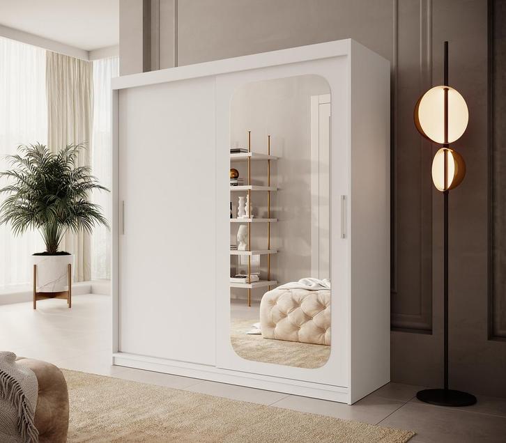 Kledingkast 180cm wit Schuifdeuren met spiegel, Huis en Inrichting, Kasten | Overige, Nieuw, Verzenden