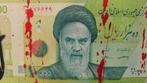 Jinks Kunst - Tribute to Banksy on 10 Iranian banknotes