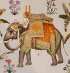 Tissu de décoration indien exclusif avec des éléphants -