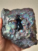 Titanium bergkristal aura geode (Vlamaura) - Hoogte: 10 cm -